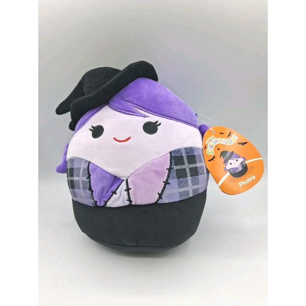 Squishmallows Phobia Witch 8 Inch Purple Plush Halloween Kellytoy NWT